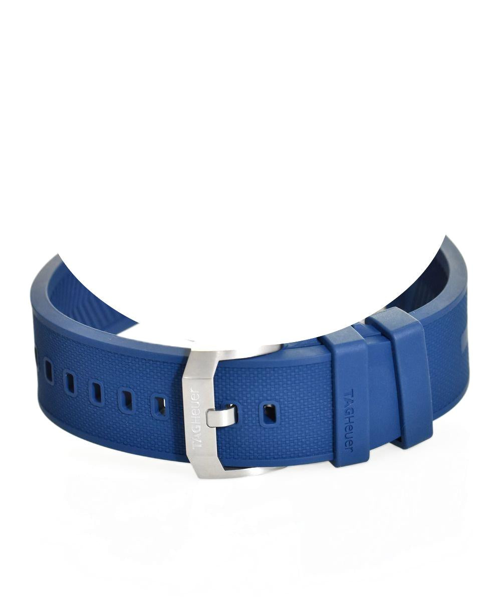 TAG Heuer Formula 1 BT0017 CAZ101AV Rubber strap, blue / satin-finished steel clasp ardillon buckle 21.5mm - Genuine OEM