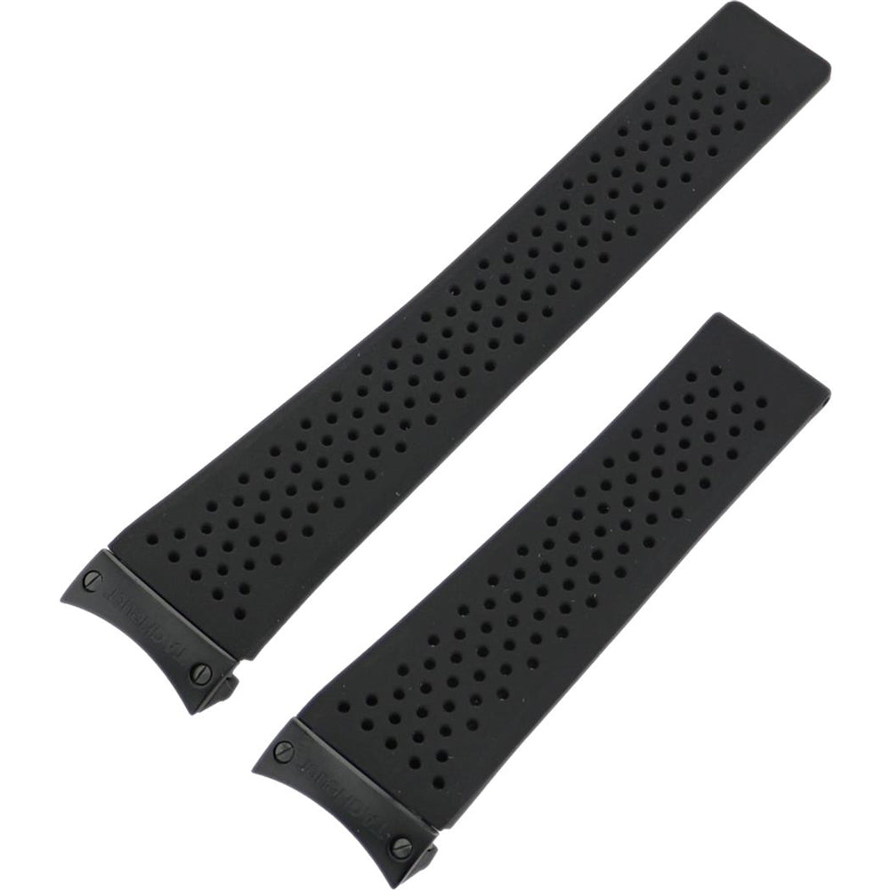 TAG Heuer Grand Carrera FT6020 CAV5185 Black Rubber Strap with Small Plate 22mm - Genuine OEM