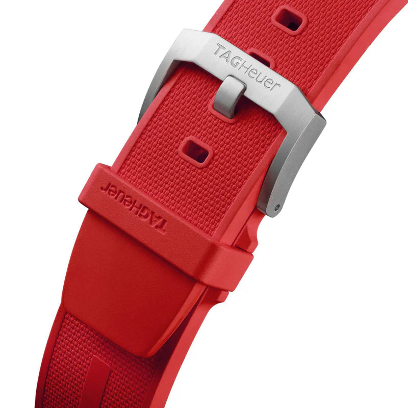TAG Heuer Formula 1 F1 CAZ101AN BT0744 FT8055 Red Rubber Strap with Buckle 21.5mm - Genuine OEM