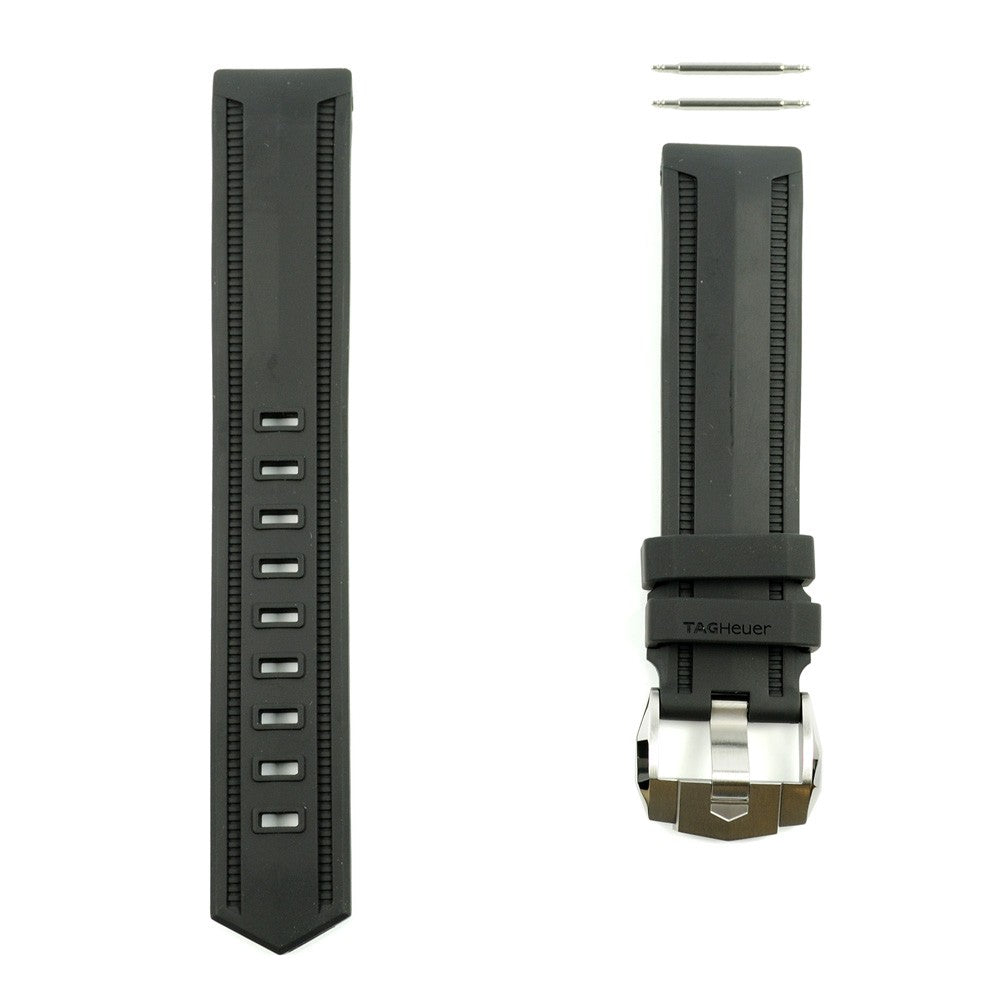 TAG Heuer BT0721 Aquaracer Black Rubber Strap 20mm - Genuine OEM