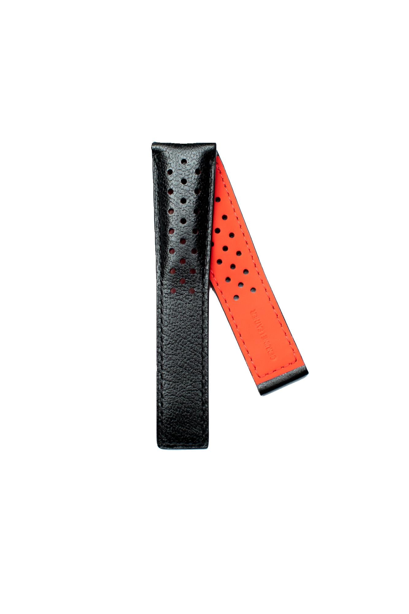 TAG Heuer Monaco FC6338 WW2119 Black with holes Calfskin Strap 22mm - Genuine OEM