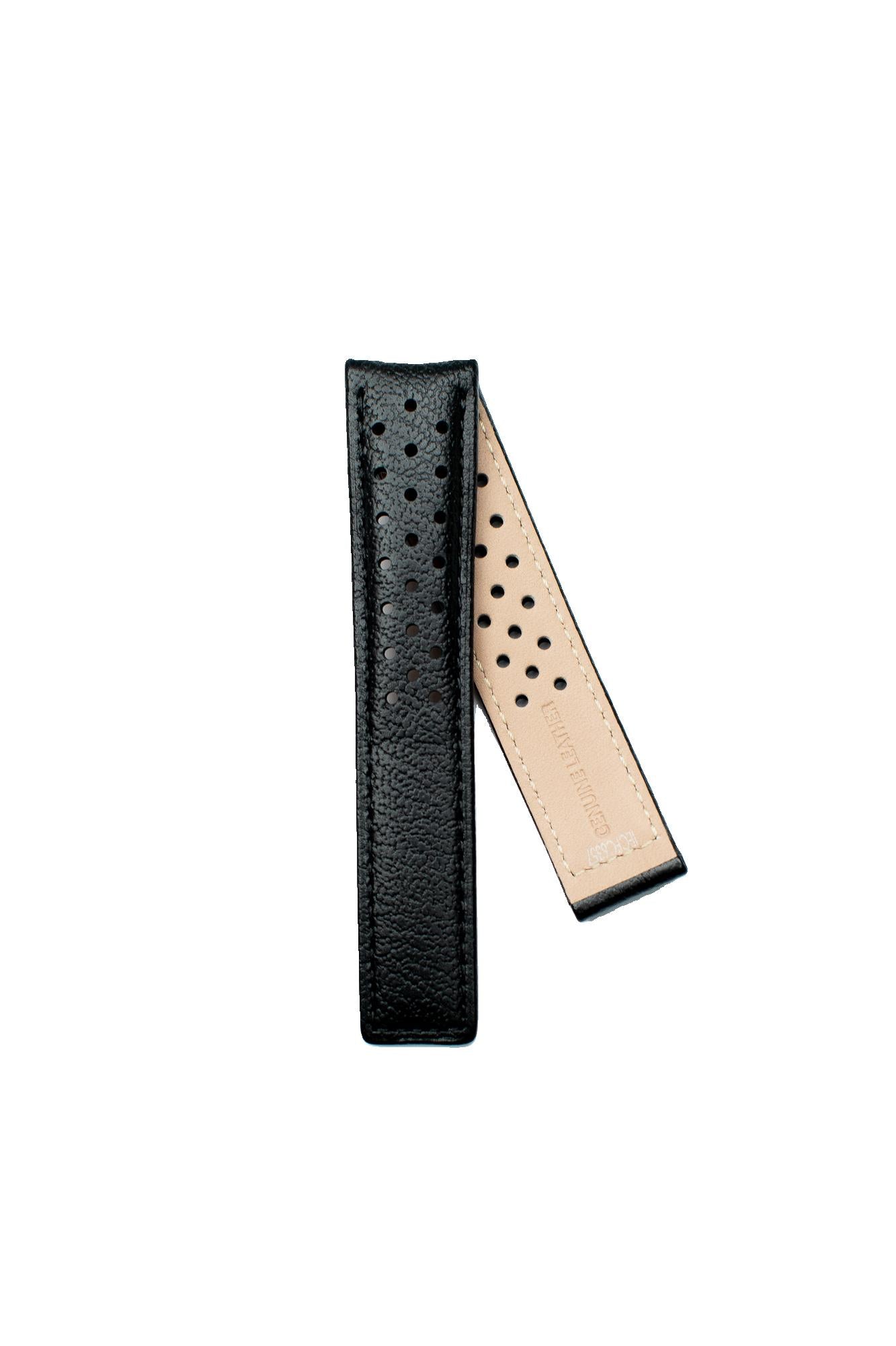TAG Heuer Carrera FC6357 CV201AJ Black with holes Calfskin Strap 20mm - Genuine OEM