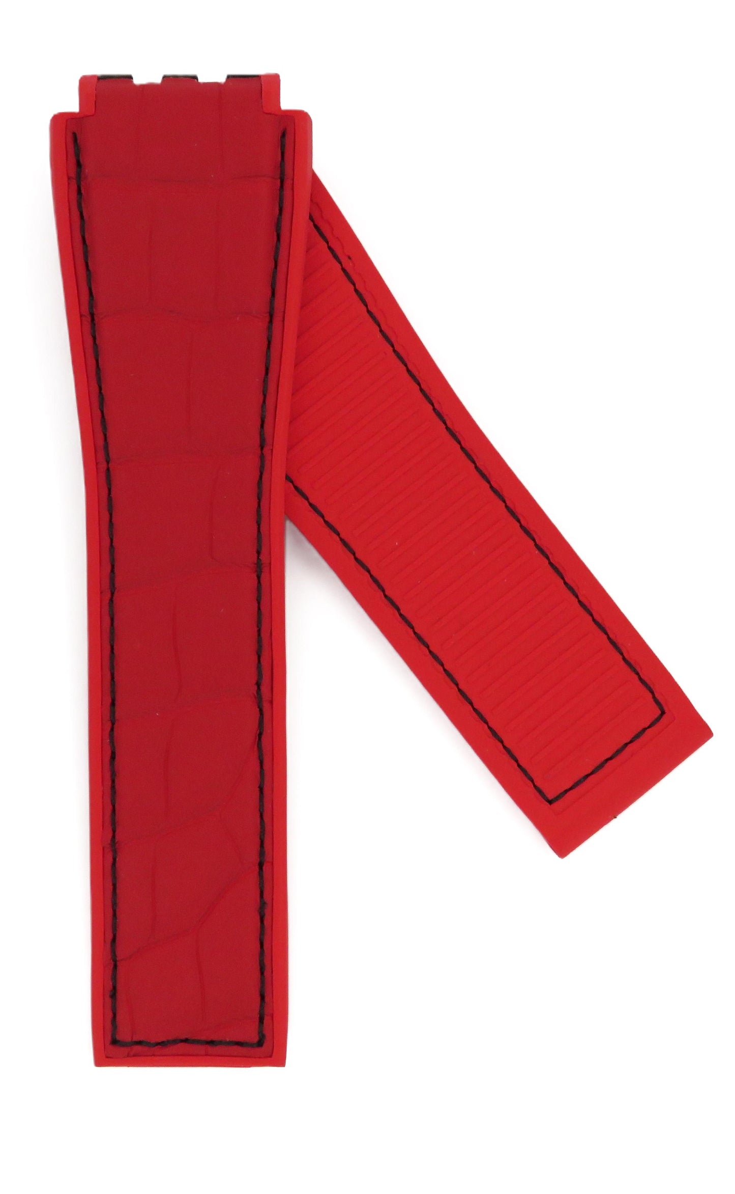 TAG Heuer Carrera FC6416 CAR2A1AC Red rubber / alligator leather with black stitching Strap 22mm - Genuine OEM