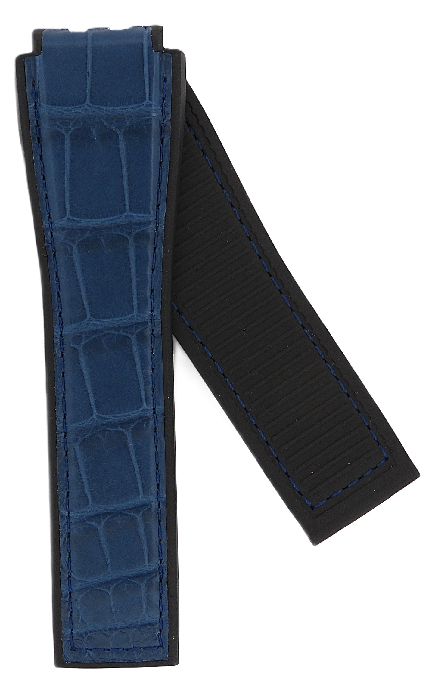 TAG Heuer Carrera FC6448 CAR5A8H Black rubber and blue alligator leather Strap 22mm - Genuine OEM
