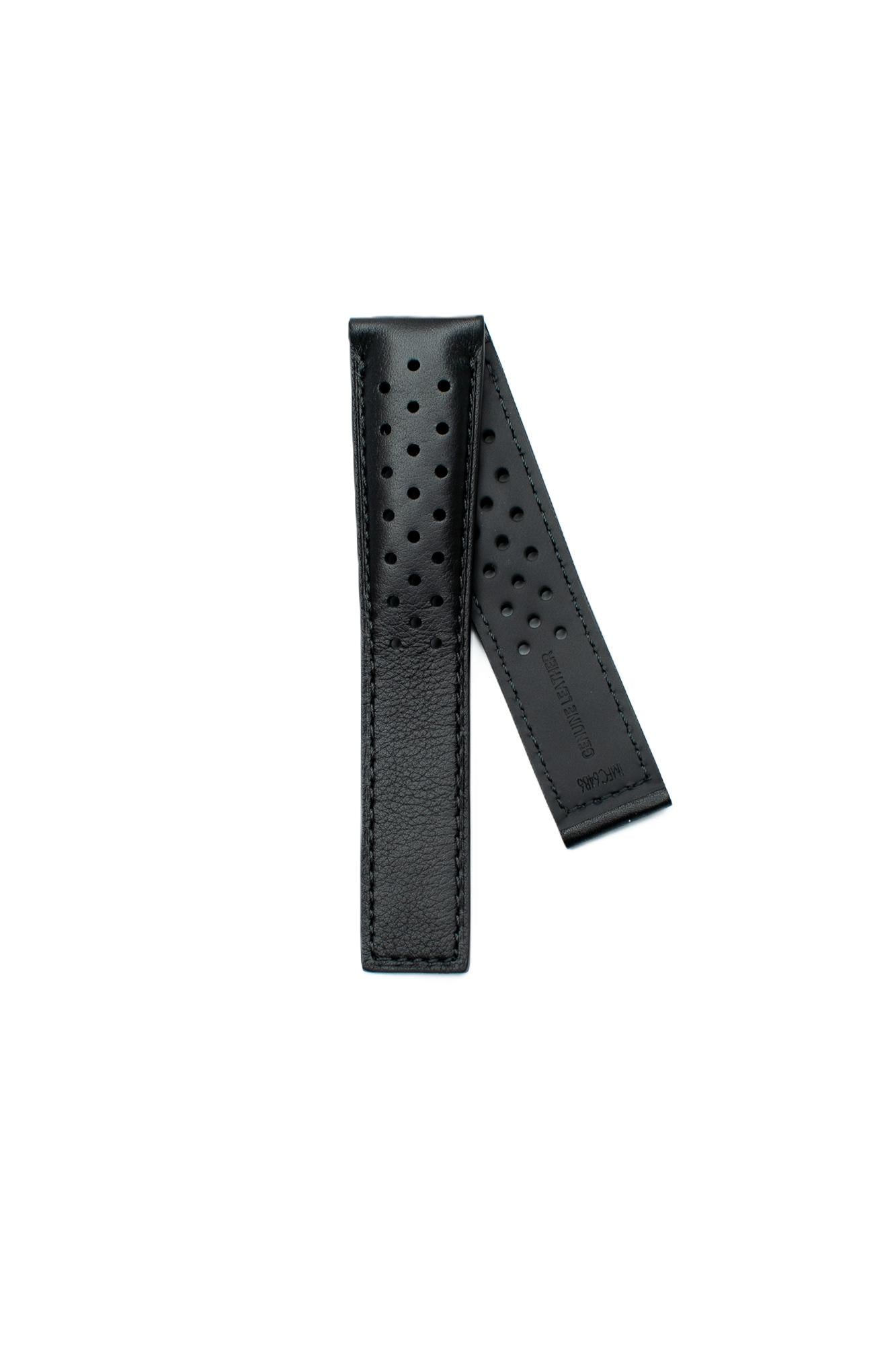 TAG Heuer CBL2114 Monaco FC6486 Black with holes Calfskin Strap 22mm - Genuine OEM