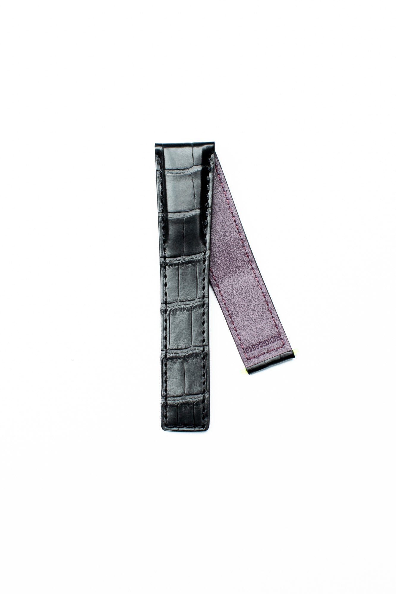 TAG Heuer Monaco FC6518 CBL2118 Black Alligator with violet lining Strap 22mm - Genuine OEM
