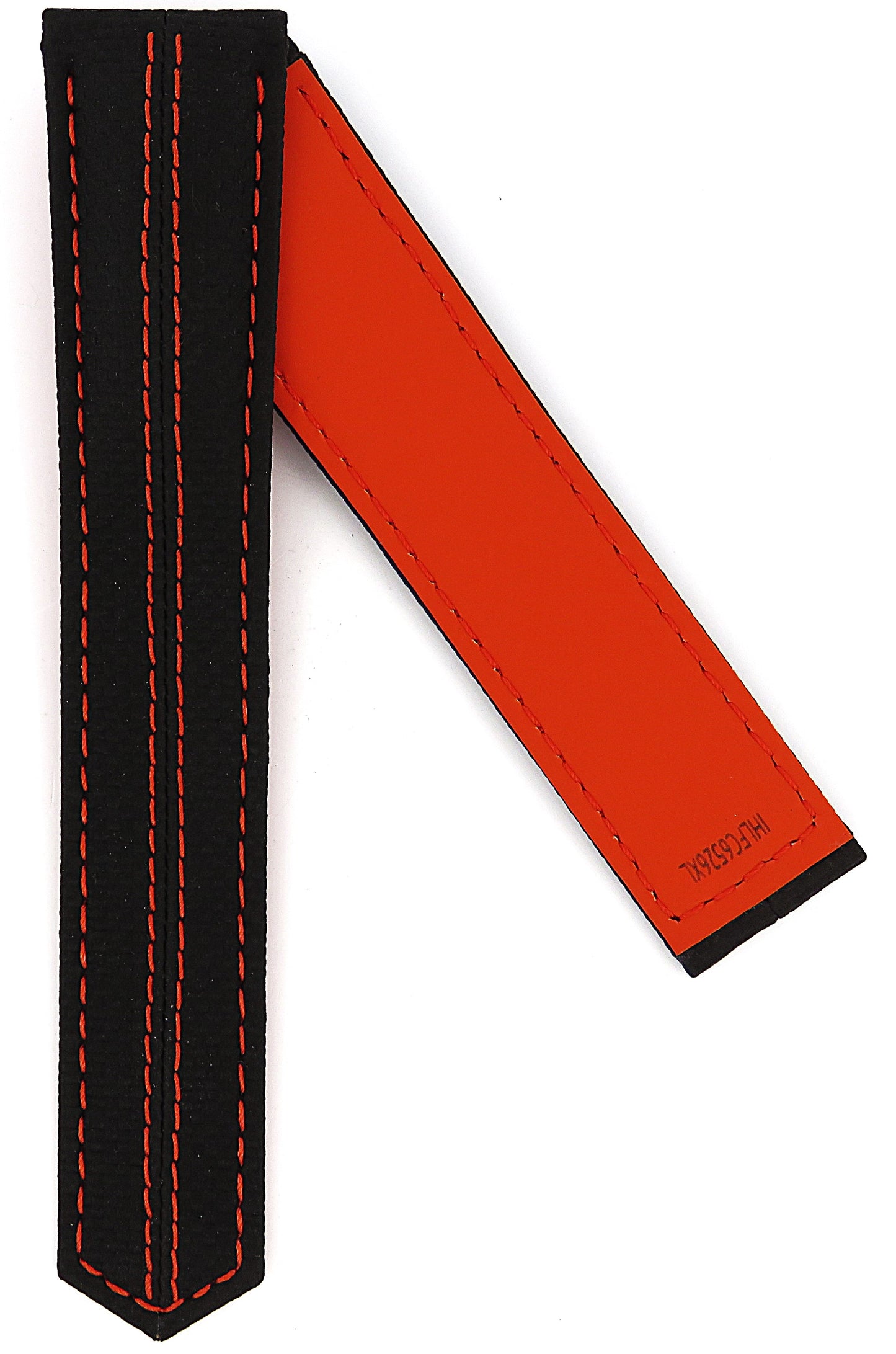 TAG Heuer Carrera FC6526XL CBN2A1M Black with orange stitching extra long Calfskin Strap 22mm - Genuine OEM