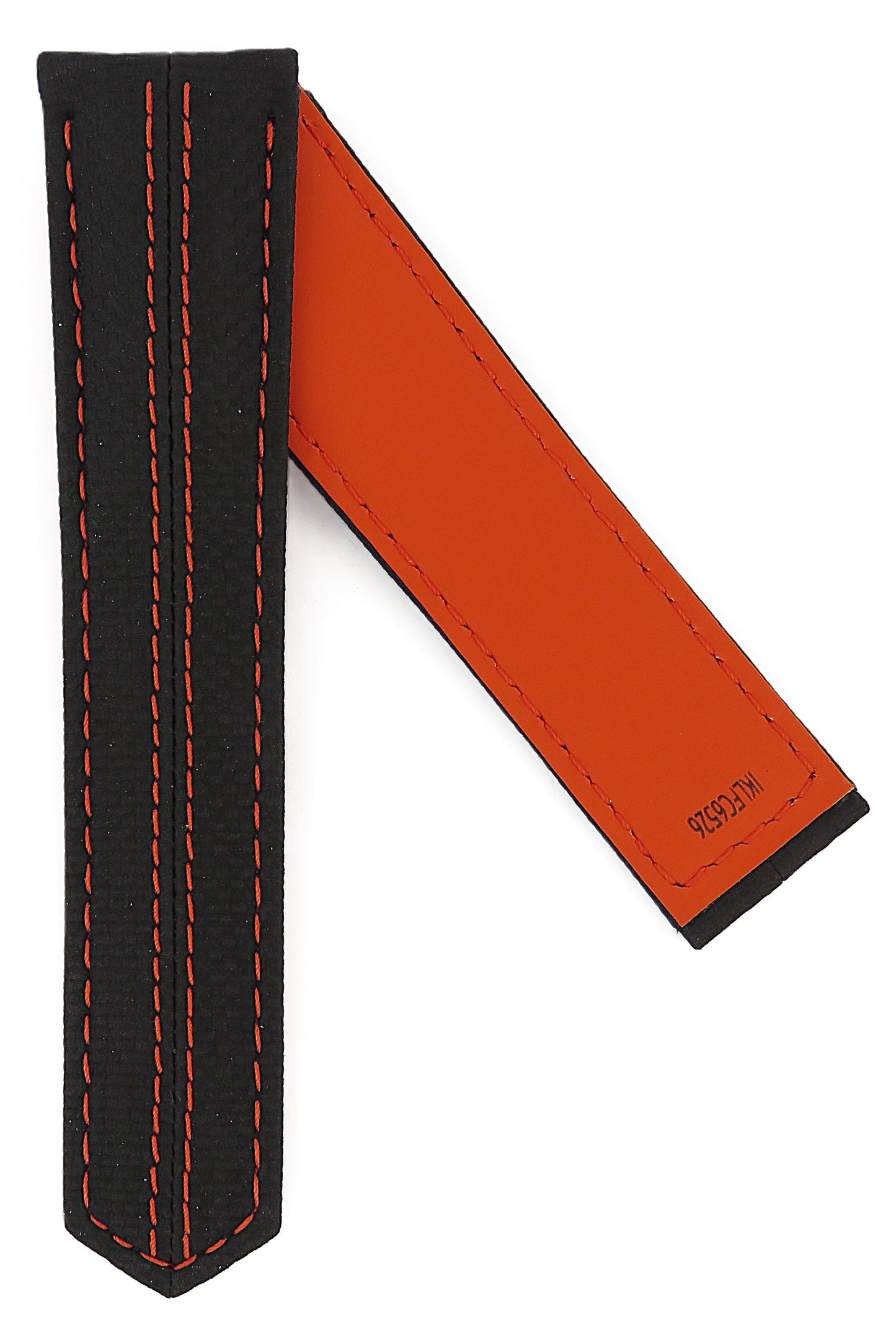 TAG Heuer Carrera FC6526 CBN2A1M Black with orange stitching Calfskin Strap 22mm - Genuine OEM