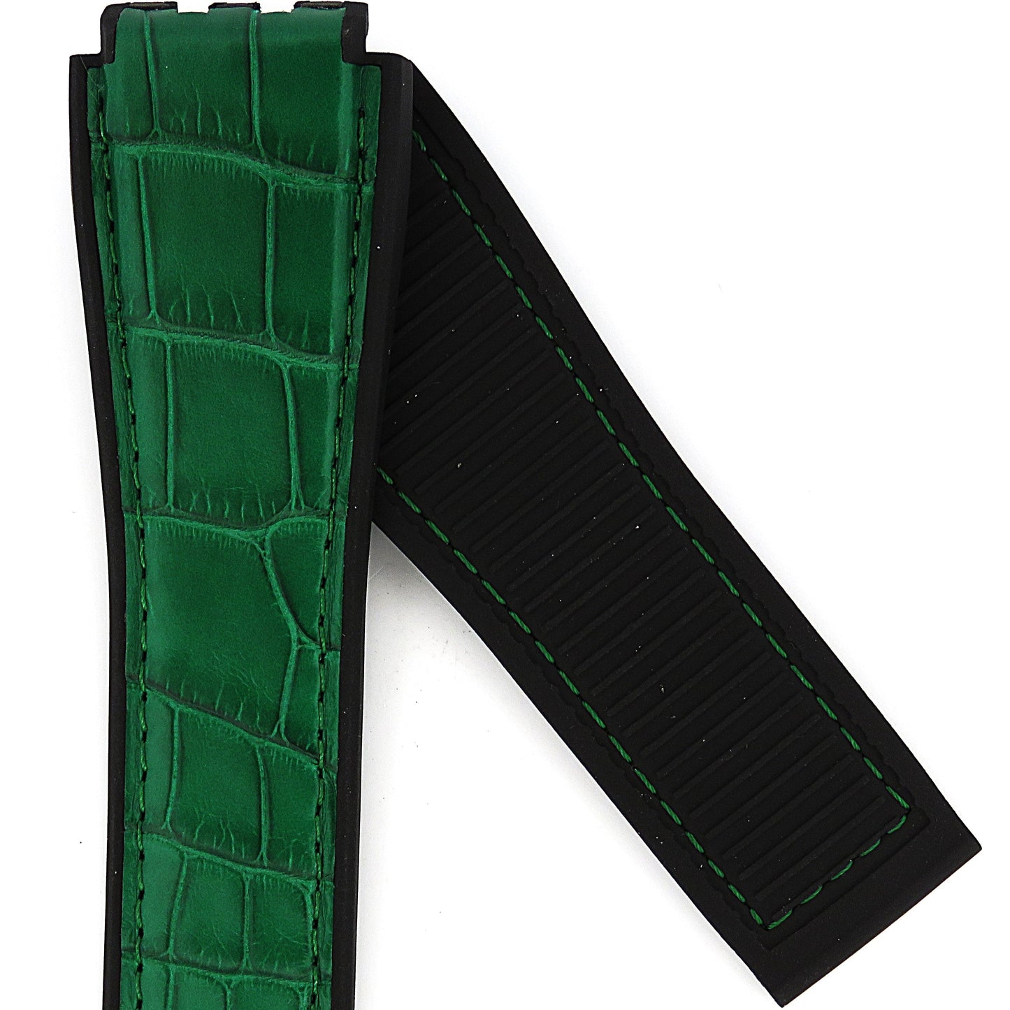 TAG Heuer Carrera FC6531 CAR5A8AH Black rubber with green alligator leather Strap 22mm - Genuine OEM