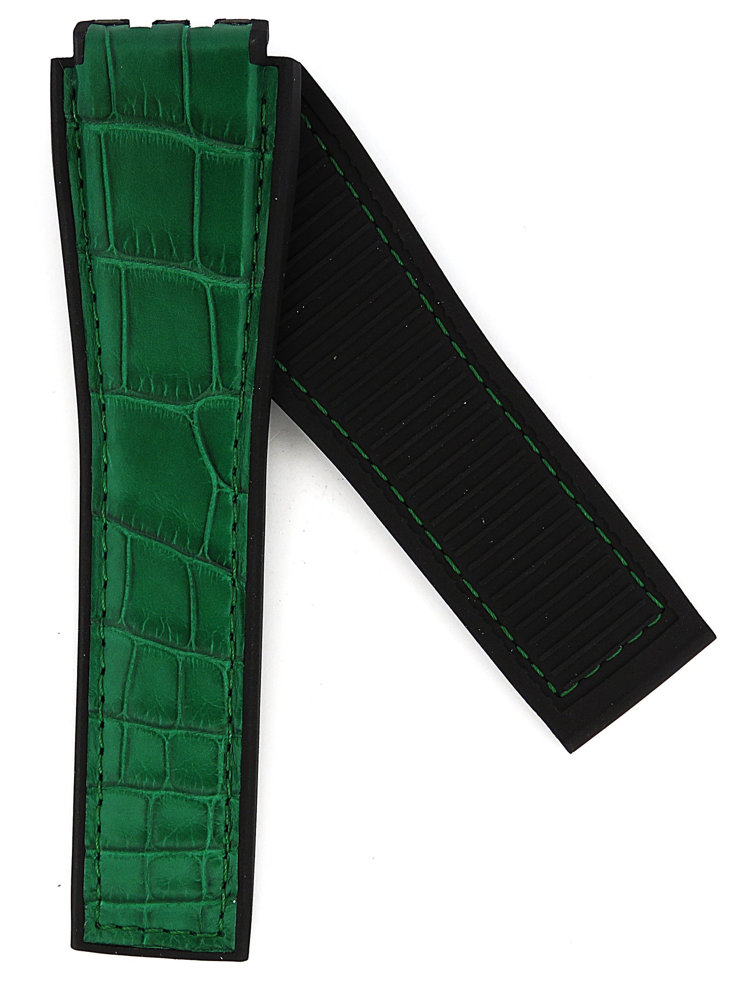 TAG Heuer Carrera FC6531 CAR5A8AH Black rubber with green alligator leather Strap 22mm - Genuine OEM