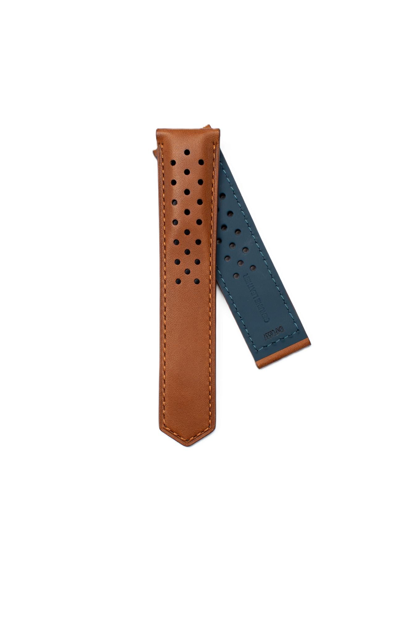 TAG Heuer Carrera FC6537 CBN2A10 Light Brown with holes Calfskin Strap 22mm - Genuine OEM