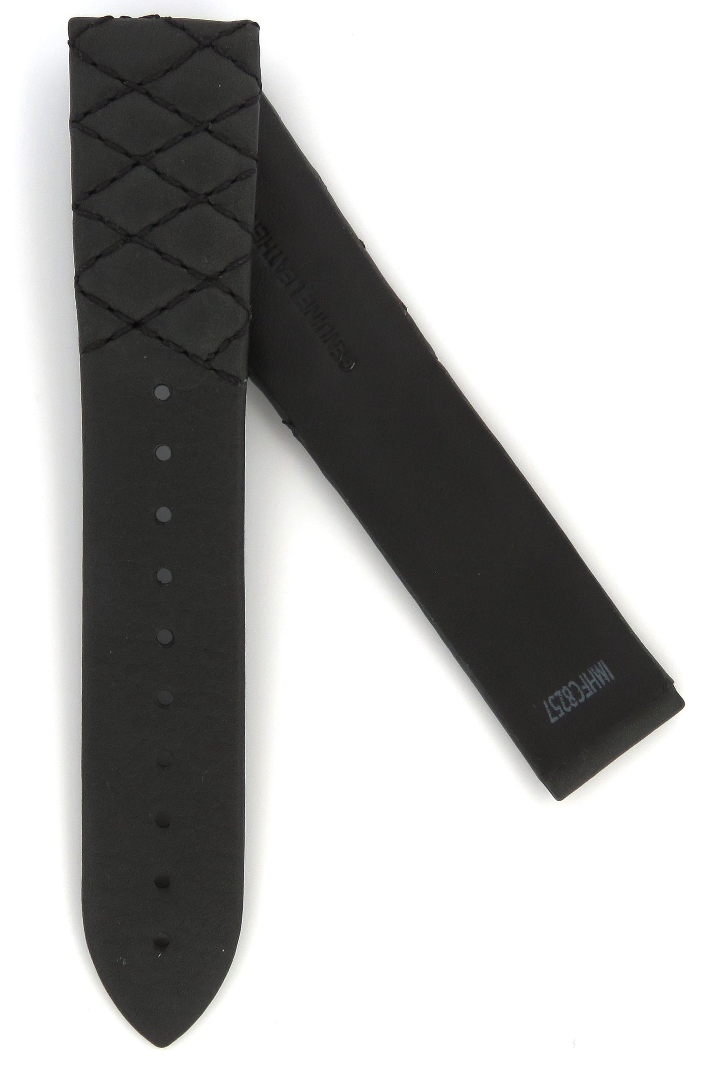 TAG Heuer Carrera FC8257 WBK1310 Blued Black Quilted Calfskin Strap 18mm - Genuine OEM