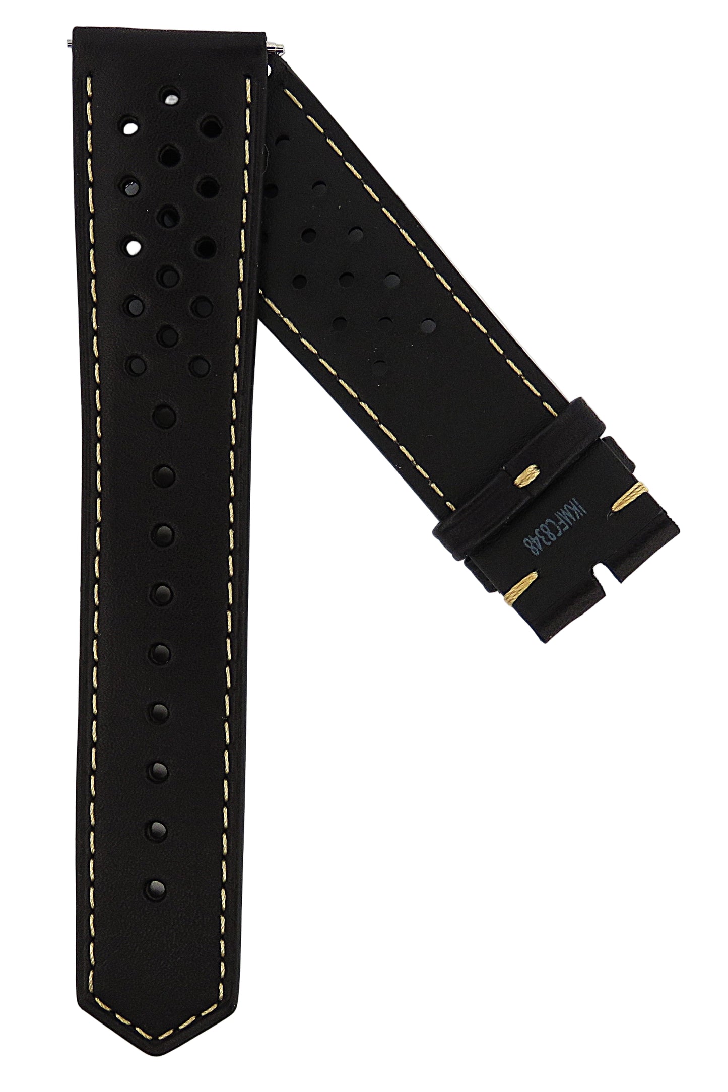 TAG Heuer Carrera FC8348 CBS2041 Black with Beige Stitching Calfskin Strap 22mm - Genuine OEM