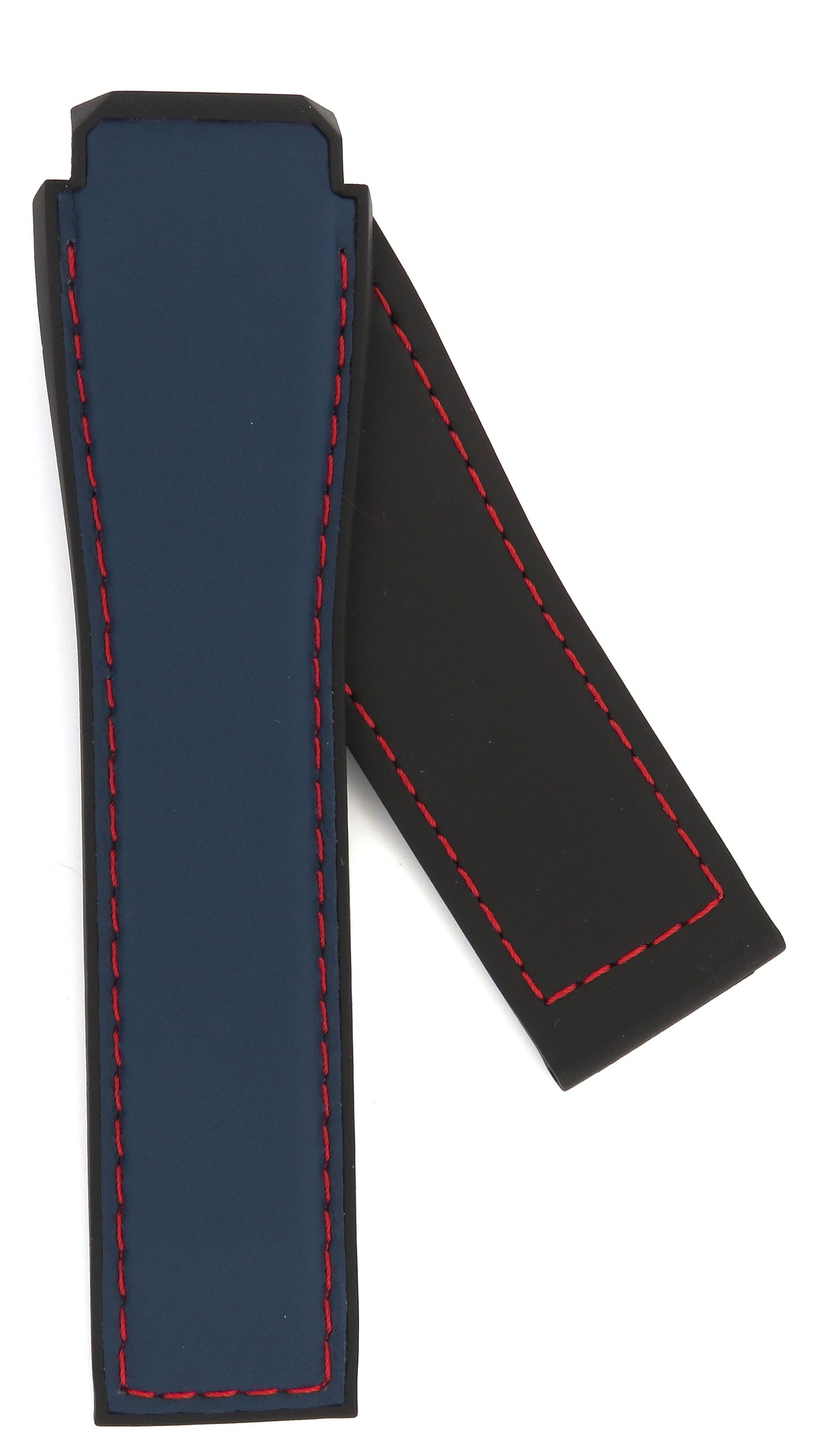 TAG Heuer Connected FT6159 SBF8A8028 Black Rubber Blue Calfskin Strap 22mm - Genuine OEM