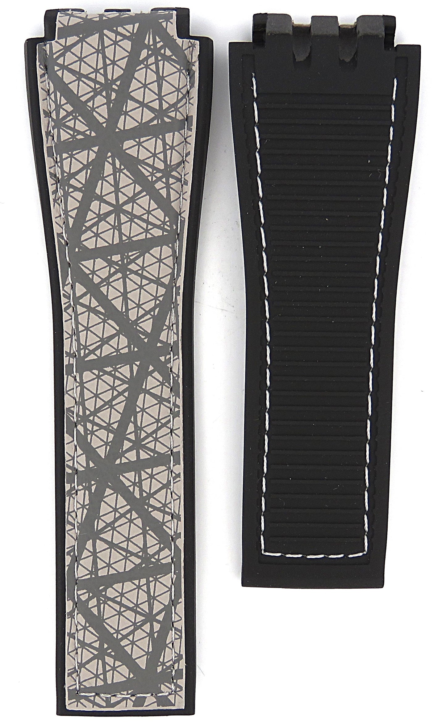 TAG Heuer Carrera FT6167 CAR5A8L Black Rubber Grey Calfskin Strap 22mm - Genuine OEM