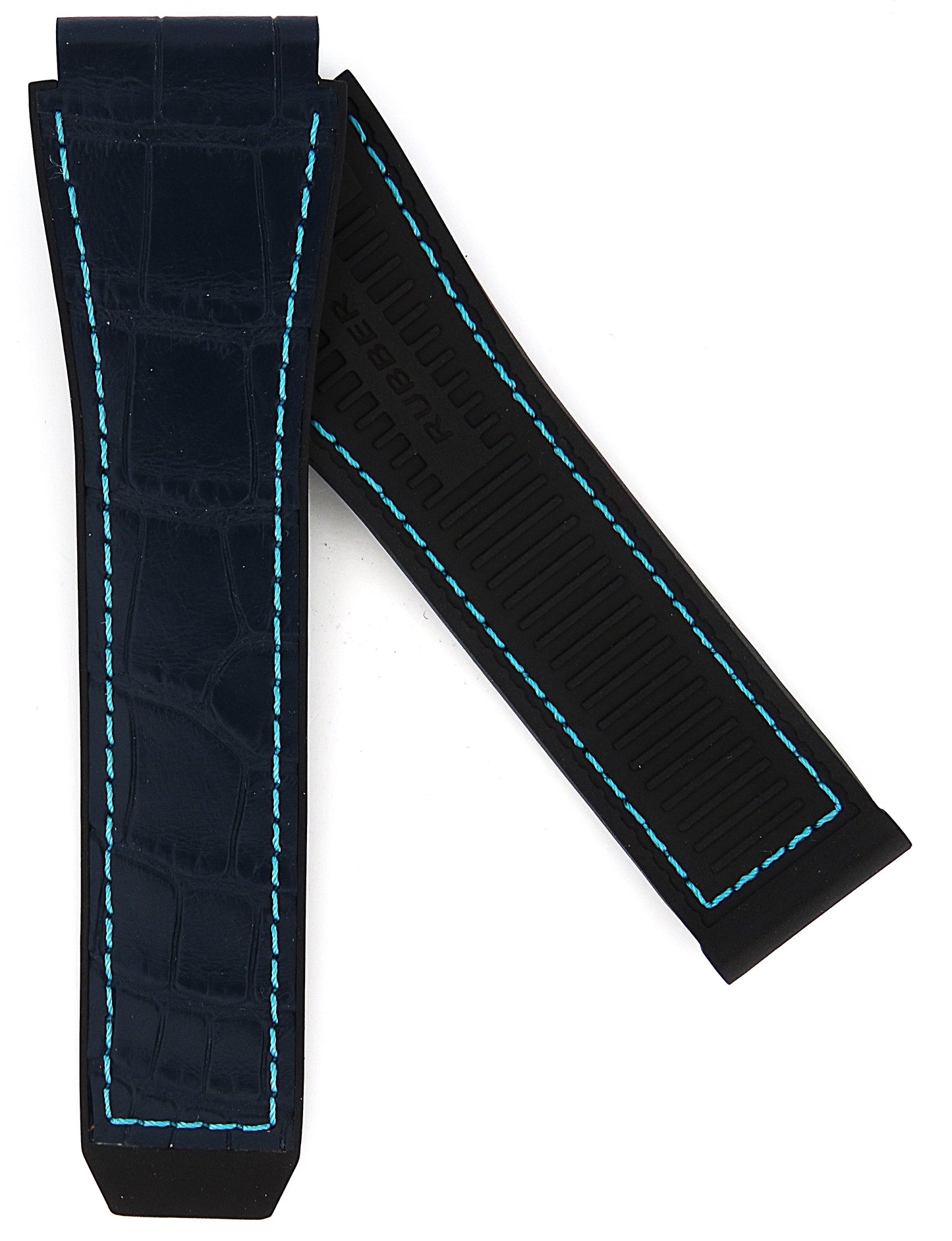 TAG Heuer Connected E3 FT6192 SBG8A10 Black and Blue Rubber Strap 22mm - Genuine OEM