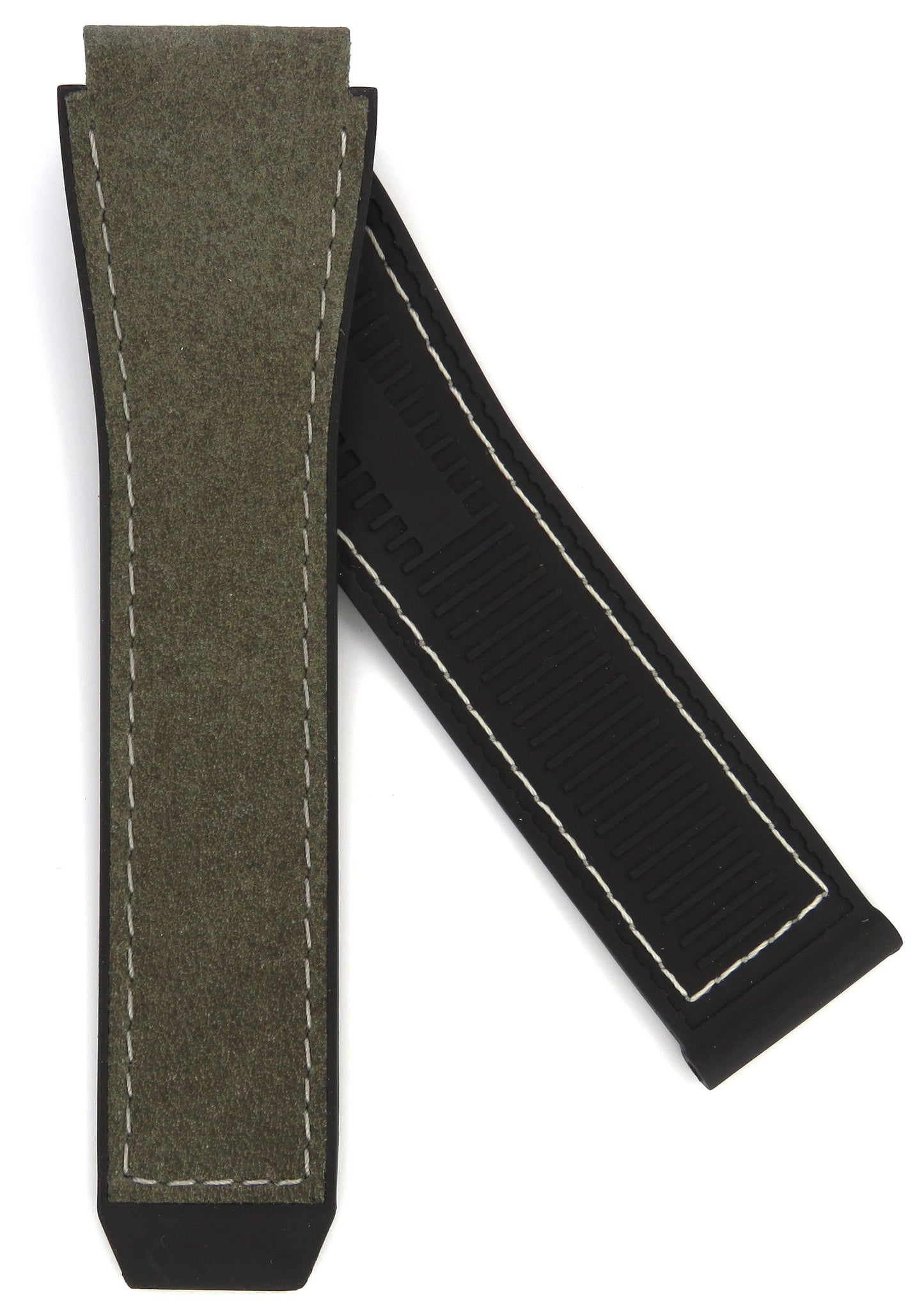 TAG Heuer Connected E3 FT6195 SBG8A10 Black Rubber Green Leather Strap 22mm - Genuine OEM