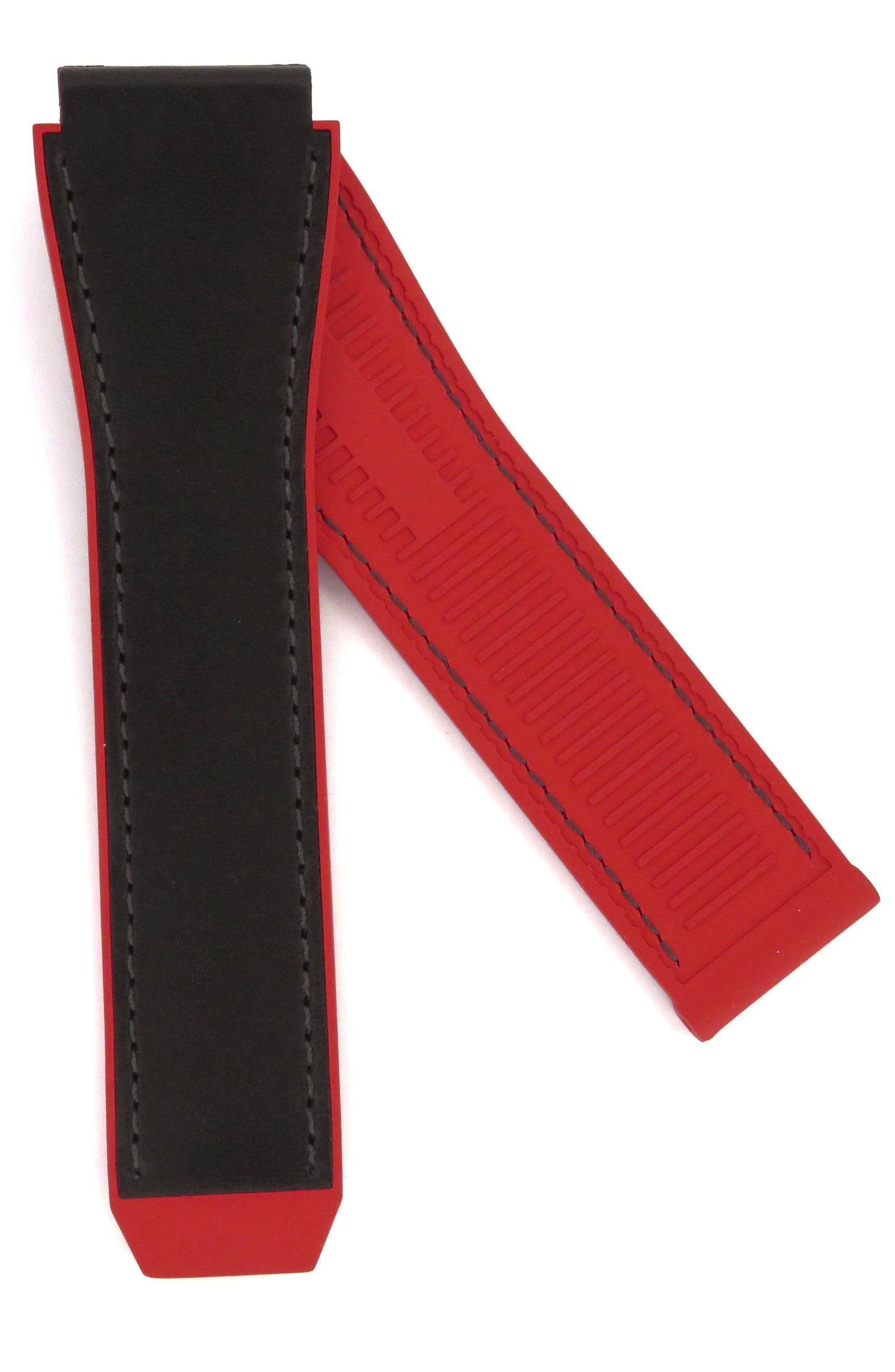 TAG Heuer Connected E3 FT6202 SBG8A13 Red Rubber Black Leather Strap 22mm - Genuine OEM