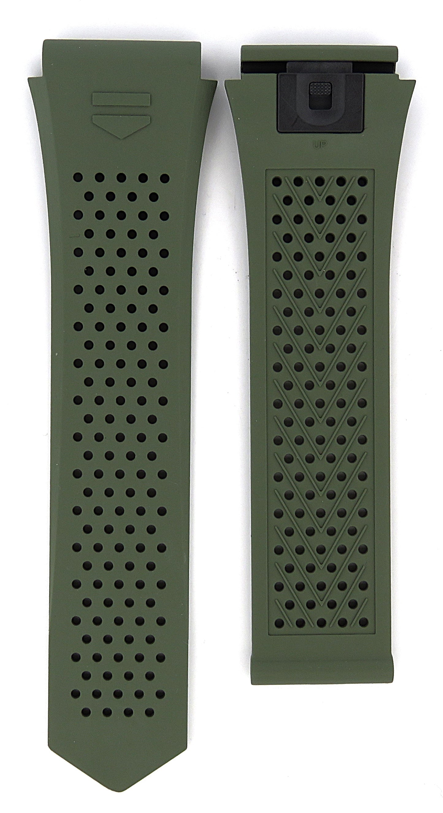 TAG Heuer Connected E4 FT6218 SBR8A10 Green Rubber Strap 22mm - Genuine OEM