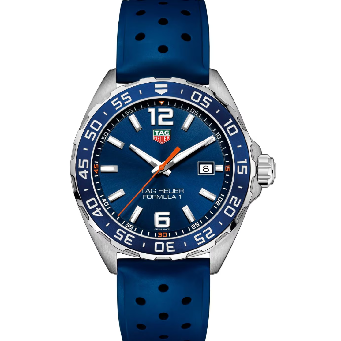 TAG Heuer Formula 1 Chronograph FT8099 Blue Rubber Strap 21.5mm - Genuine OEM