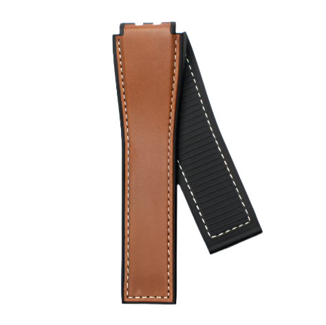 TAG Heuer FT6072 CAR2A8A Carrera Black Rubber/Chestnut Calfskin Strap 22mm - Genuine OEM