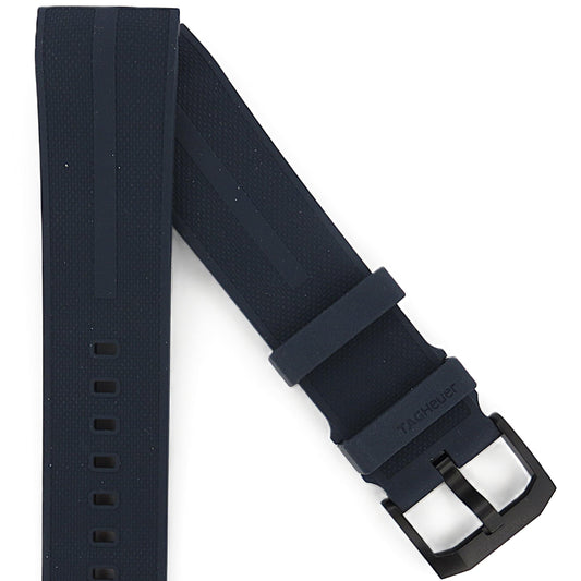 TAG Heuer Formula 1 BT0025 CAZ101AZ Black rubber strap / Black DLC satin-finished steel ardillon buckle 21.5mm - Genuine OEM