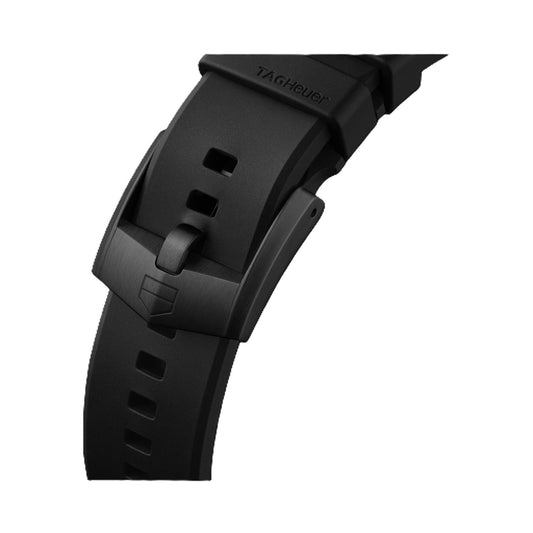 TAG Heuer Formula 1 BT0037 WBY1114  Black rubber / Satin-finished micro-blasted black DLC steel ardillon buckle 18.5mm - Genuine OEM
