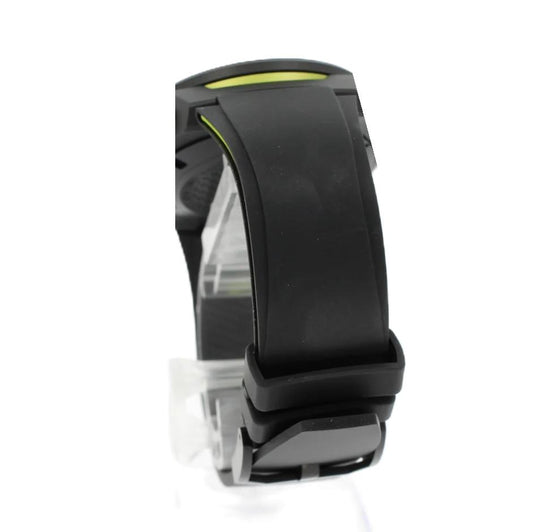 TAG Heuer Formula 1 BT0041 CBZ2086  Black - yellow rubber / black DLC satin-finished steel ardillon buckle 18.5mm - Genuine OEM