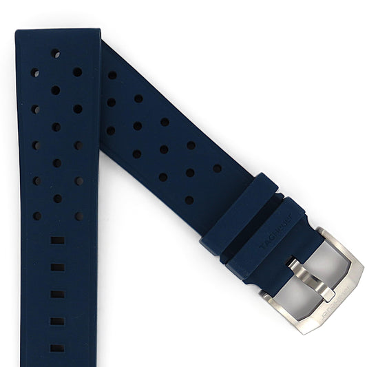 TAG Heuer Formula 1 BT0042 CAZ1014 Rubber strap, blue / satin-finished steel clasp buckle  21.5mm - Genuine OEM