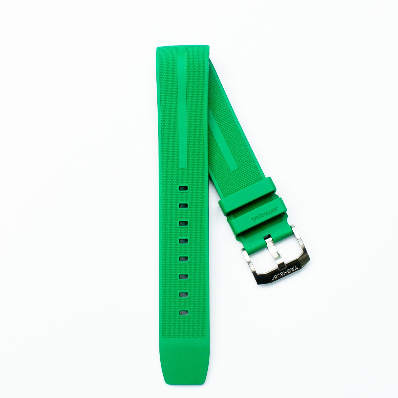 TAG Heuer Formula 1 F1 CAZ101AP BT0745  Standard Length Green Rubber Strap with Buckle 21.5mm - Genuine OEM