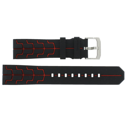 TAG Heuer Formula 1 F1 BT0728 Black/Red Rubber Strap 21.5mm - Genuine OEM