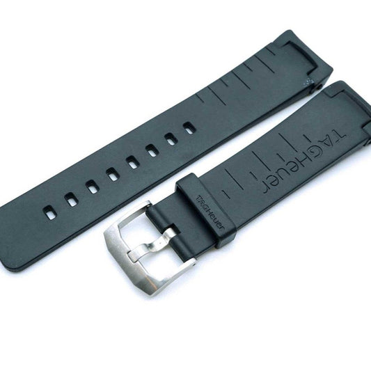 TAG Heuer 2000 Exclusive Aquagraph Chronograph BT0701 Black Rubber Strap 22mm - Genuine OEM
