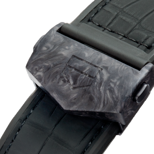TAG Heuer FC5088 Carrera CAR5A8AA Micro-blasted black PVD titanium / carbon cap Deployment Clasp / Folding Buckle 22mm - Genuine OEM