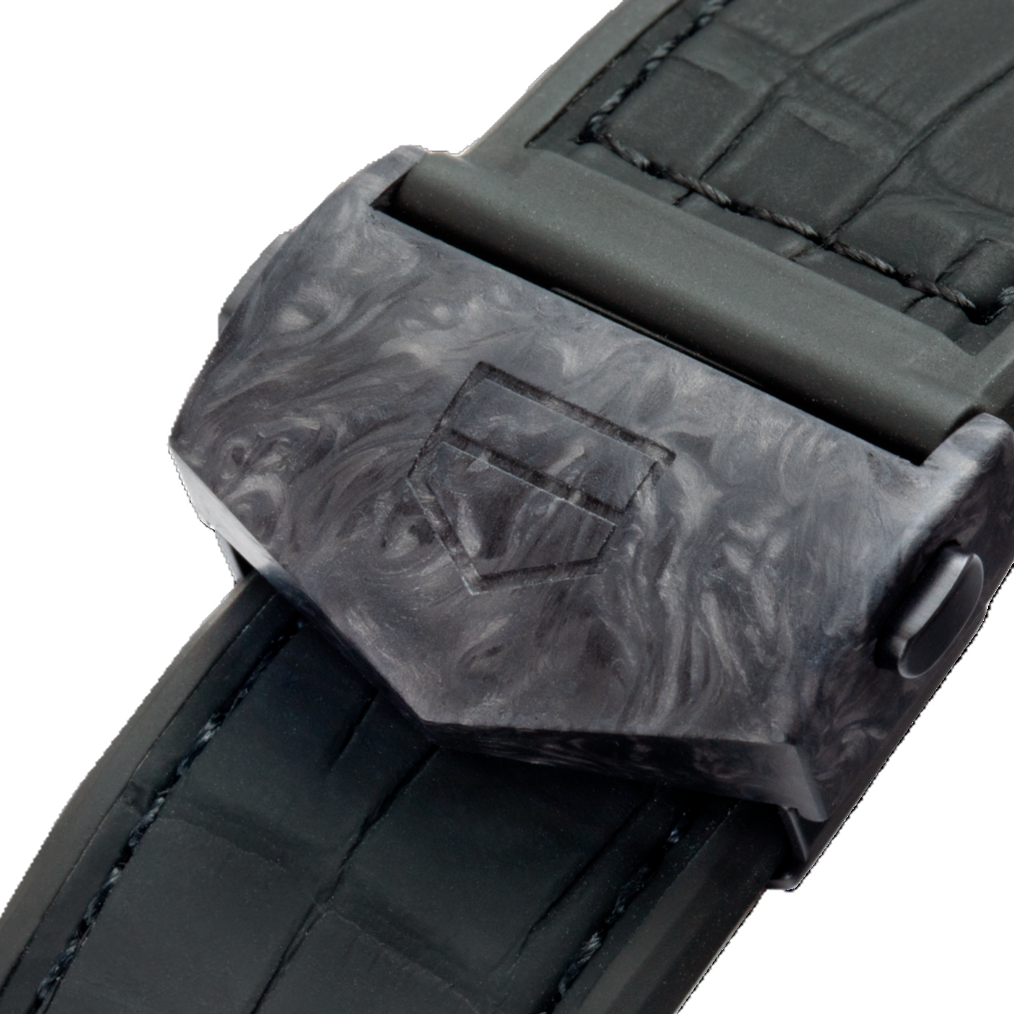 TAG Heuer FC5088 Carrera CAR5A8AA Micro-blasted black PVD titanium / carbon cap Deployment Clasp / Folding Buckle 22mm - Genuine OEM