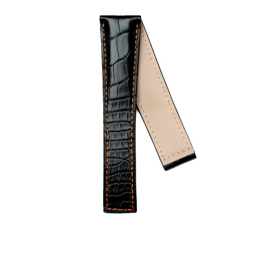 TAG Heuer Monaco FC6228 CW211A Black with Orange Stitching Alligator Leather Strap 22mm - Genuine OEM