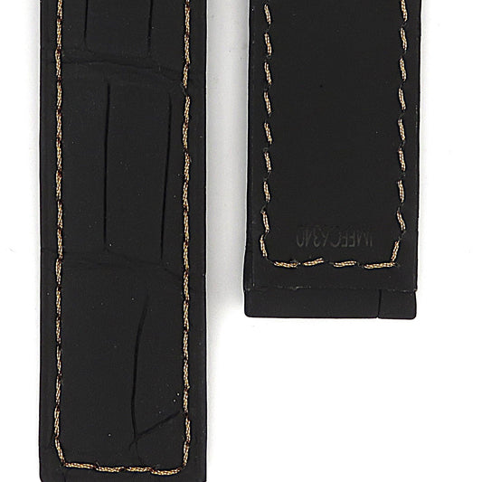 TAG Heuer Carrera CAR2A50 FC6340 Black with gold stitching Alligator Leather Strap 22mm - Genuine OEM