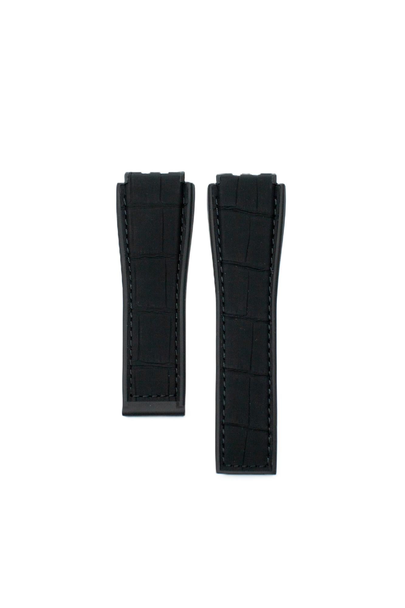 TAG Heuer Carrera FC6415 CAR5A55 Black rubber /  alligator leather Alligator Strap 22mm - Genuine OEM