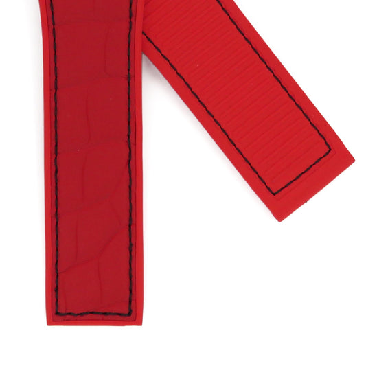 TAG Heuer Carrera FC6416 CAR2A1AC Red rubber /  alligator leather with black stitching Strap 22mm - Genuine OEM