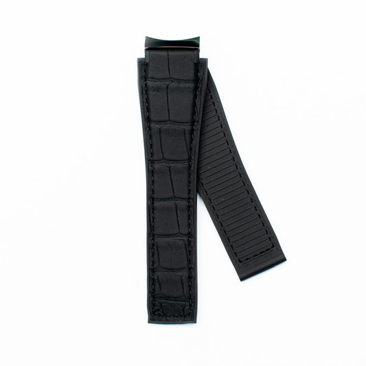 TAG Heuer Carrera FC6426 CBG2050 Black rubber and black alligator leather Strap 21.5mm - Genuine OEM