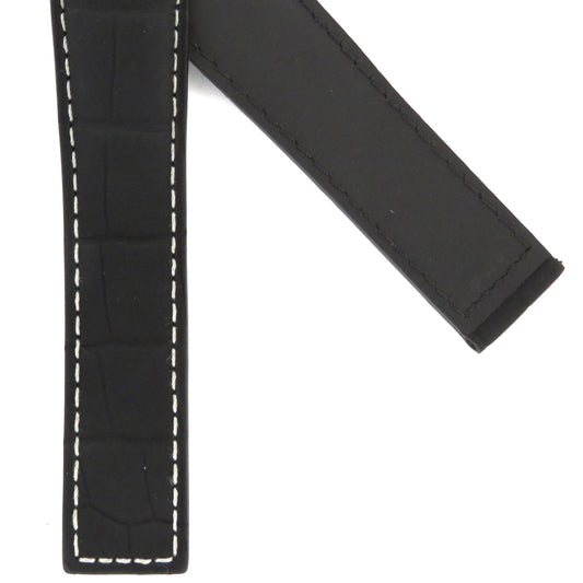 TAG Heuer Monaco FC6496 CAW218B Black Alligator with grey stitching Strap 22mm - Genuine OEM