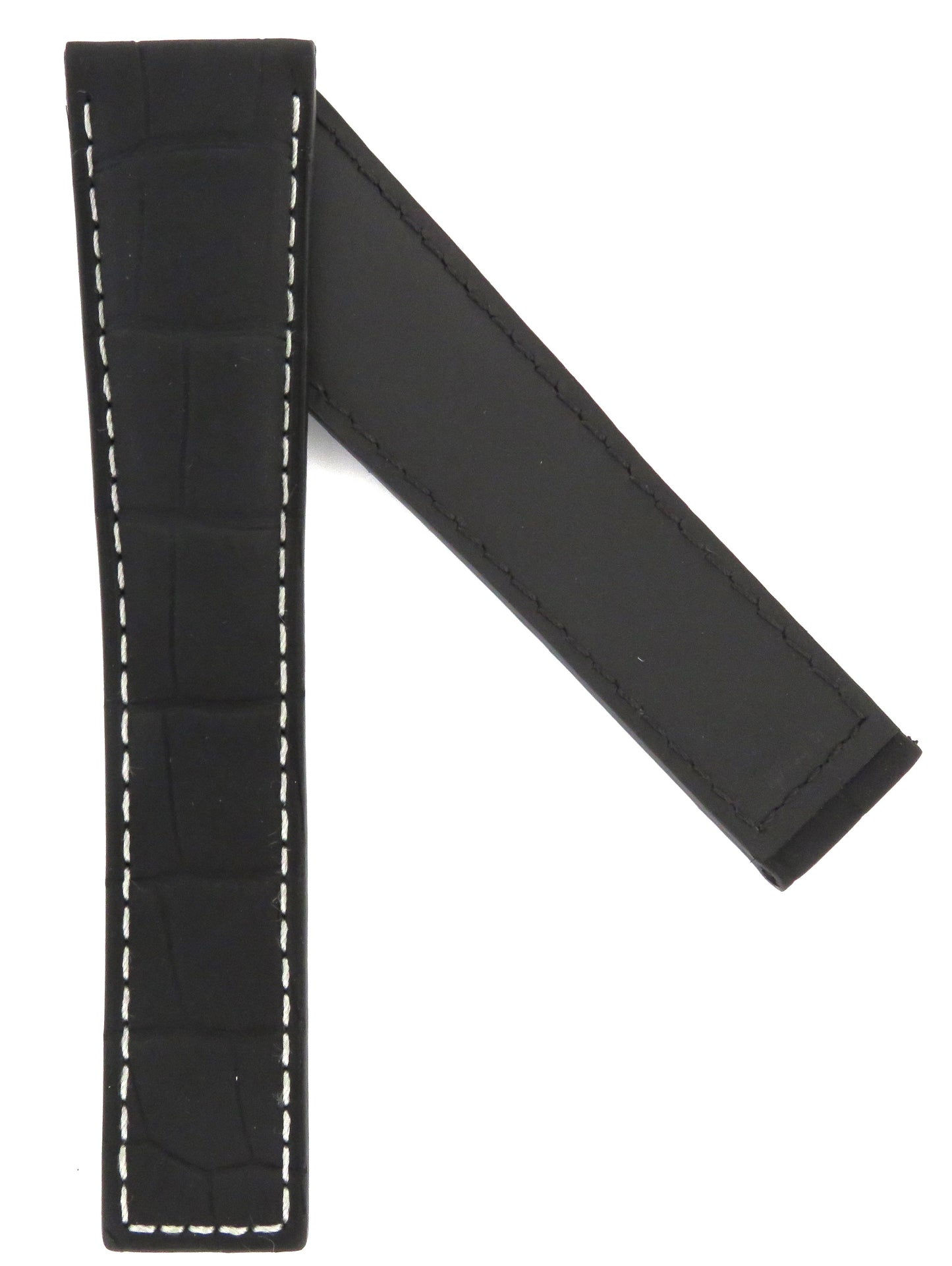 TAG Heuer Monaco FC6496 CAW218B Black Alligator with grey stitching Strap 22mm - Genuine OEM