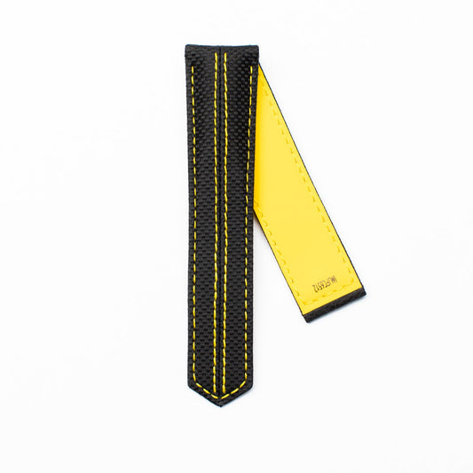 TAG Heuer Carrera FC6512 CBN2A1H Black with yellow stitching Calfskin Strap 22mm - Genuine OEM