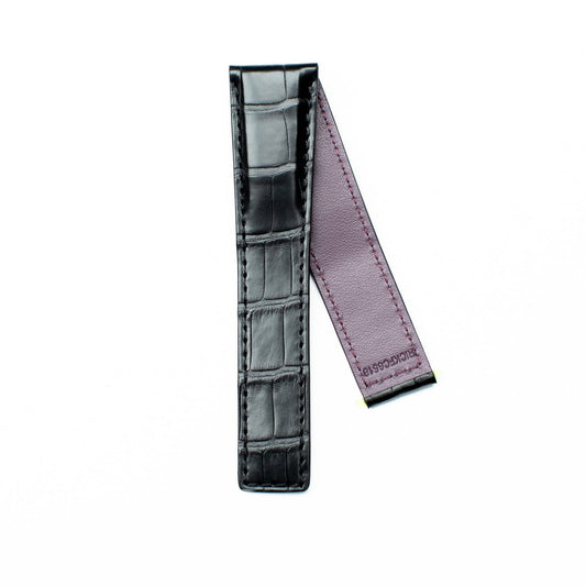 TAG Heuer Monaco FC6518 CBL2118 Black Alligator with violet lining Strap 22mm - Genuine OEM