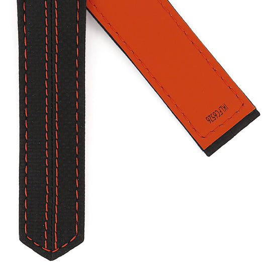TAG Heuer Carrera FC6526 CBN2A1M Black with orange stitching Calfskin Strap 22mm - Genuine OEM