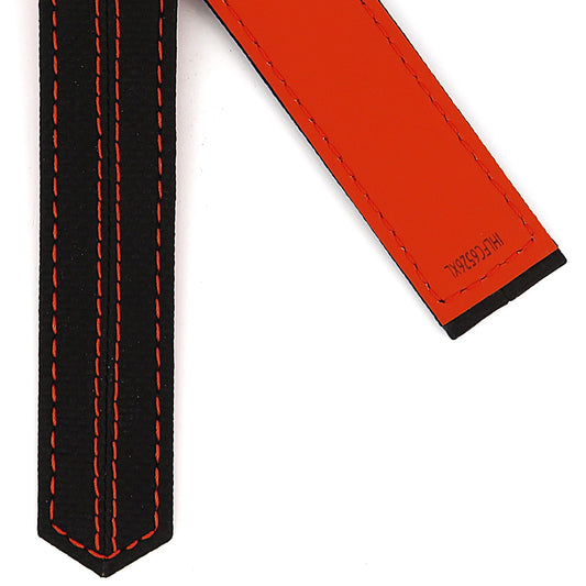 TAG Heuer Carrera FC6526XL CBN2A1M Black with orange stitching extra long Calfskin Strap 22mm - Genuine OEM