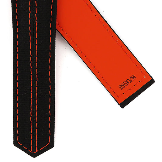TAG Heuer Carrera FC6526XS CBN2A1M Black with orange stitching extra short Calfskin Strap 22mm - Genuine OEM