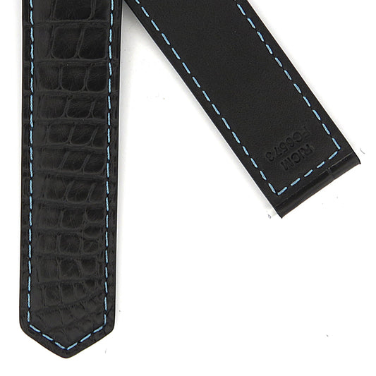 TAG Heuer Carrera FC6573 CBS5014 Black Alligator with blue stitching Strap 22mm - Genuine OEM