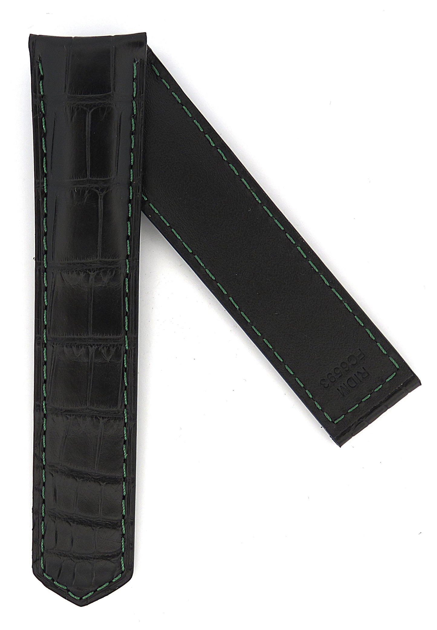 TAG Heuer Carrera FC6593 WBN2018 Black Alligator with green stitching Strap 21.5mm - Genuine OEM