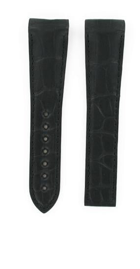 OMEGA Alligator Leather Strap 222.18.46.20.01.001 Black Padded Matte 22mm Ref 98000272, 7612882811358 – Genuine OEM