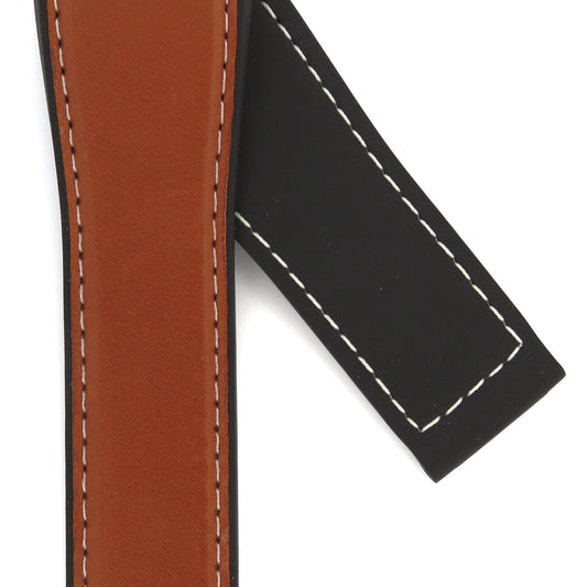 TAG Heuer Connected FT6133 SBF8A8023 Black Rubber Chestnut Calfskin Strap 22mm - Genuine OEM